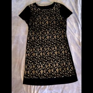 White House Black Market Women’s Lace Overlay Short Sleeved Dress - Size 14